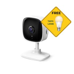 TP-Link Tapo C100 Home Security Wi-Fi Camera 1080P local storage Bonus Free L510B Light Bulb